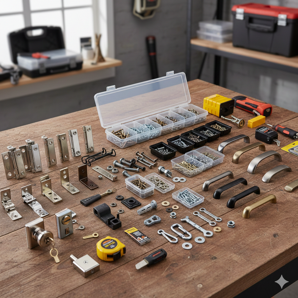 Hardware Items - screws, nails, bolts, hinges